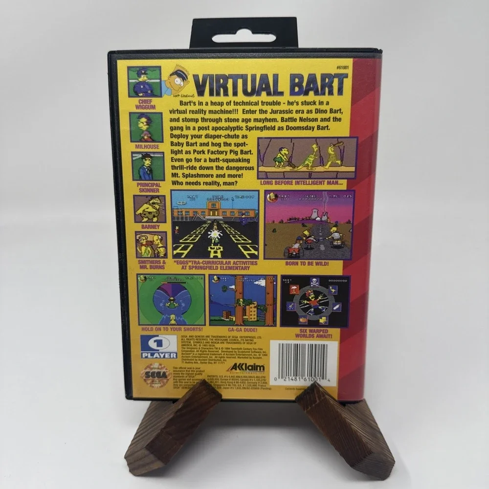 Sega Genesis Virtual Bart Simpsons 1994 Sega Genesis Complete CIB Authentic
